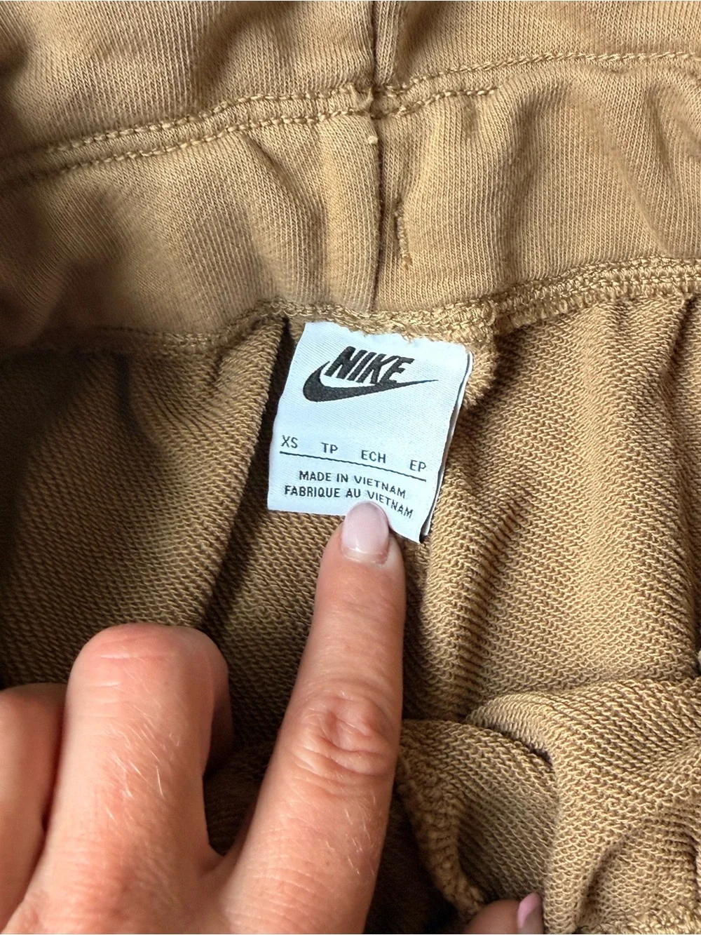 Nike Kids Tan Wide-Leg Sweatpants with Side Slits
